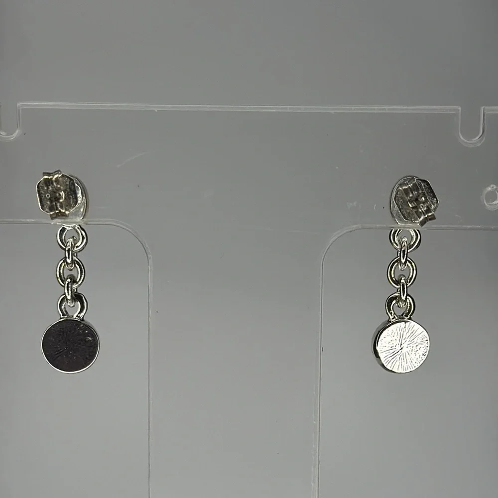 Green and Silver Dangling Earrings